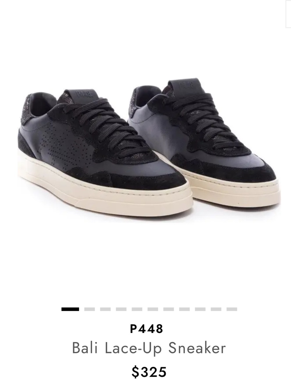 NEW 🇮🇹P448 Bali Lace-Up Sneakers in Smog/Black Unisex WU39